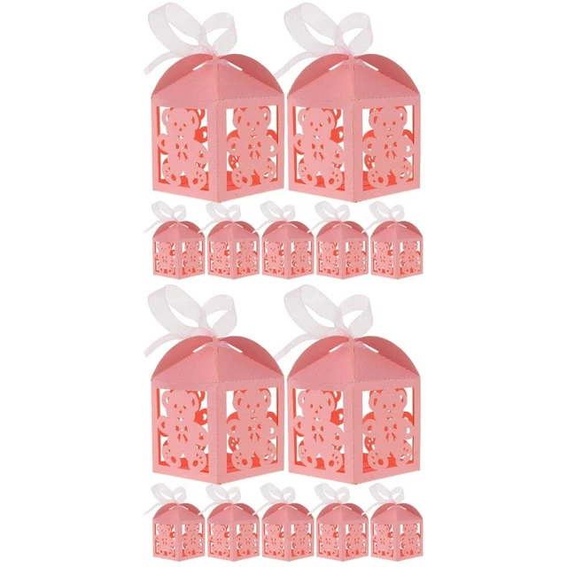 100 pz scatole di carta orso cavo sacchetti regalo scatole per imballaggio caramelle multiuso