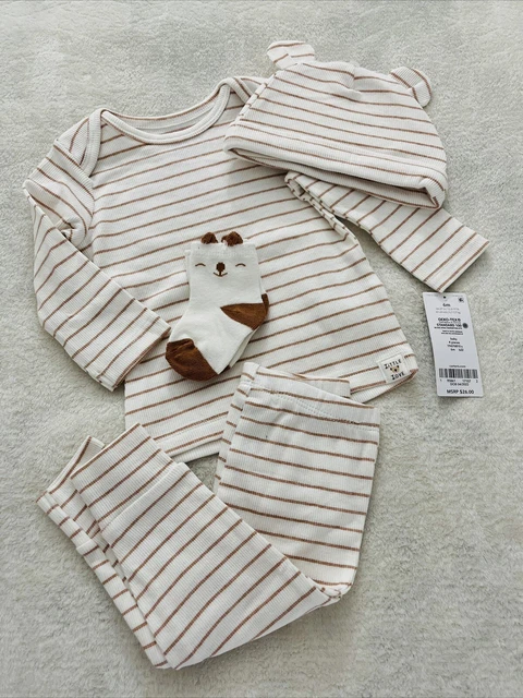 New Carters 4 Piece Set Outfit Baby Boy Infant Pants Top Hat Socks 6 Months