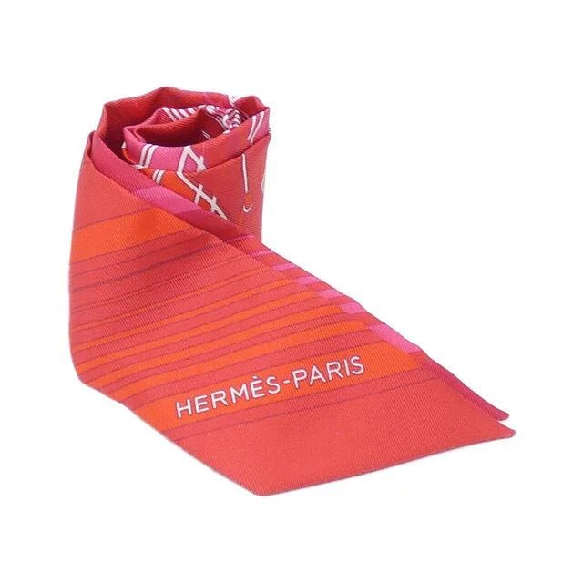 Hermes Ex Libris Twilly 063791S Scarf Hermes Ex Libris Twilly 063791S Scarf