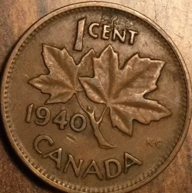 1940 Canada Small One Cent Penny Coin