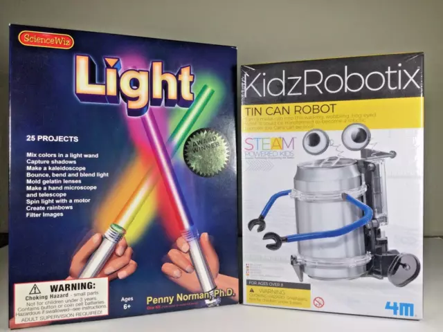 Kids Science Kits Lot Light & Tin Can Robot Ages 8 and up