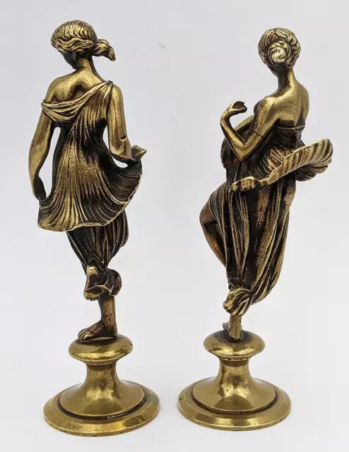 Pair Victorian Bronze Classical Dancing Female Figures 19Th Century 3
