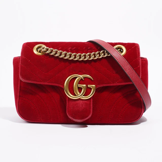 Gucci marmont hotsell velluto rosso