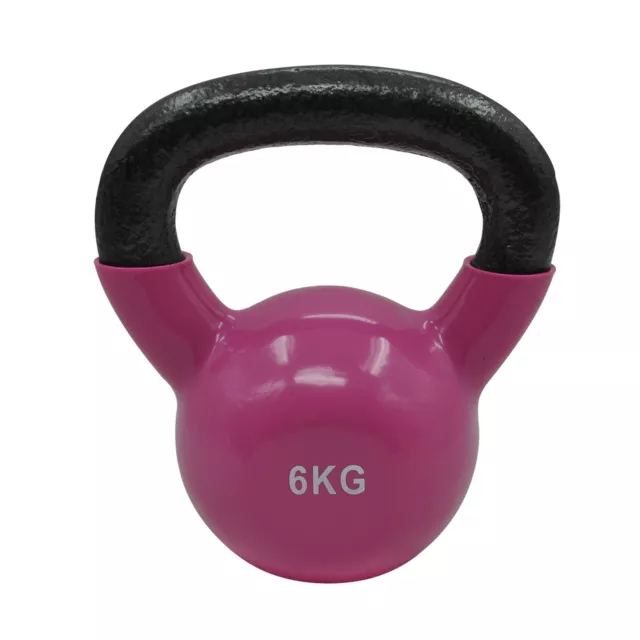 6Kg Iron Vinyl Kettlebell Weight - Gym Use Russian Cross Fit Strength Training