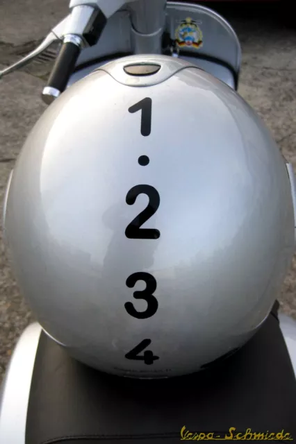 VESPA Aufkleber Helm "Handschaltung" - Schwarz - Blechroller Schaltung V50 Rally