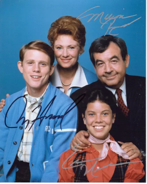 Authentic Ron Howard Marion Ross Erin Moran Happy Days Signed 8X10 Photo COA