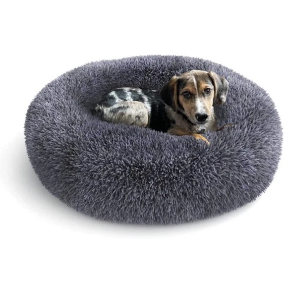 NEW PET BED Wise Life 23” Calming Donut Dog Cat  Plush Faux Shag Fur Waterproof