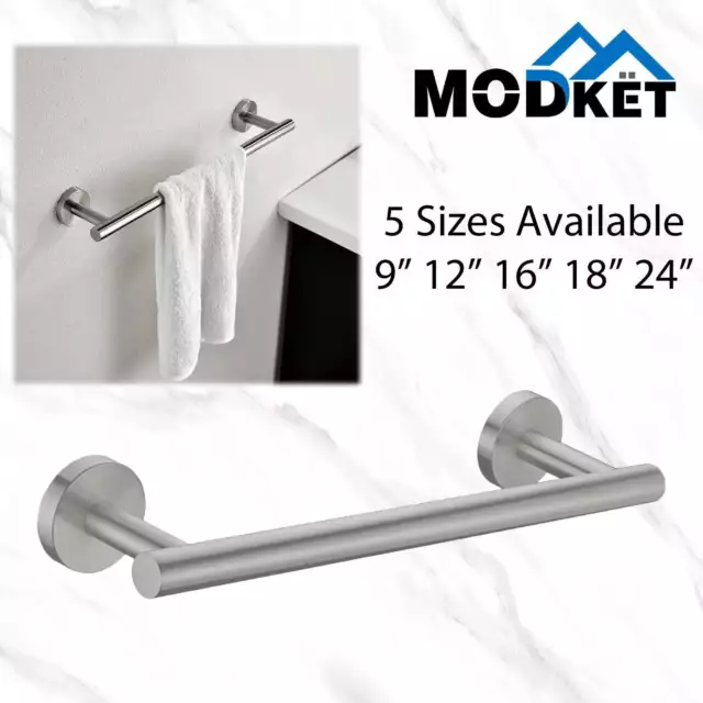 Modern Brushed Nickel Towel Bar Rail Stainless Steel Wall Mounted Bathroom Hang