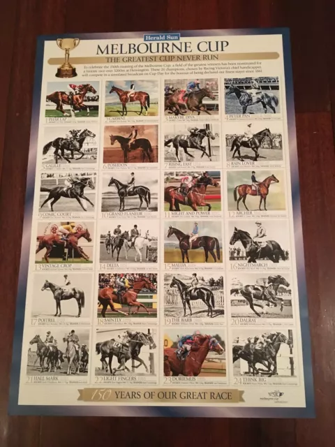 Melbourne Cup Horse Racing 150 Years Of Our Great Race Poster