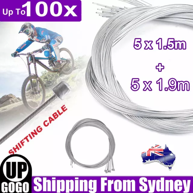 Up 100pcs Road Bike MTB Gear Bicycle Gear Line Shifter Cable Core Inner Wire AU