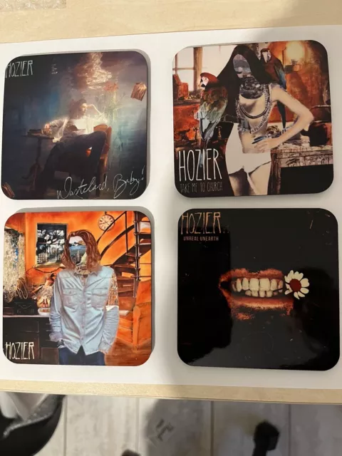 Set Of Four Handmade Hozier Coasters