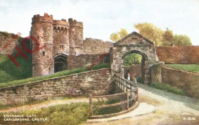 Picture Postcard~ Carisbrooke Castle, Entrance Gate [Valentine's]