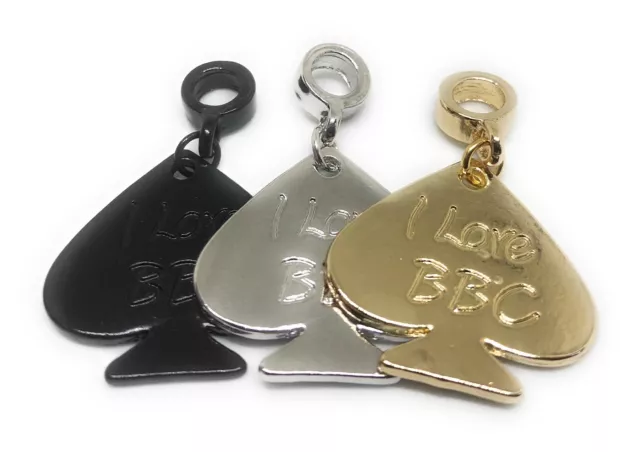 I LOVE BBC Spade Charm for Anklets Necklace Bracelet etc. - BLACK, SILVER, GOLD