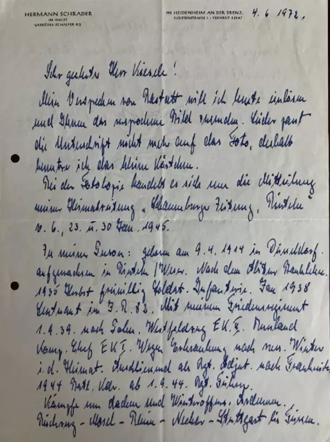 Hermann Schrader- ALS from 1972 in German (Major)