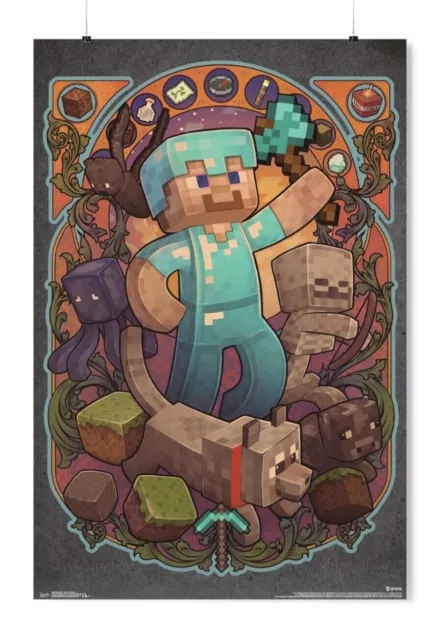 Minecraft Kids Gaming Poster A3 Printed on 260gsm Quality Paper