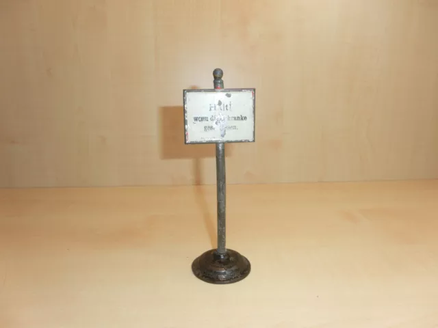 13680) BING uralt - Spur 0 / 1 - Schild - Halt bei .... - H. 17,5 cm - ansehen