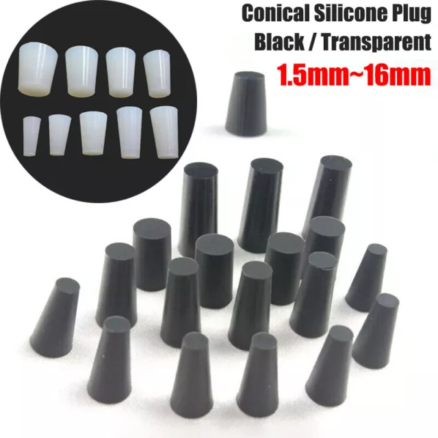 1.5~16mm Conical Rubber Stopper Silicone Plug Seal End Cover Caps Blanking Plugs