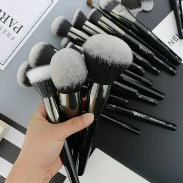 5-40pcs Lusso Nero Colore Professionale Trucco Brush Set Polvere Contorno Misto 3