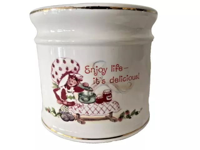 Vintage Strawberry Shortcake Porcelain candle pedestal holder 1980s