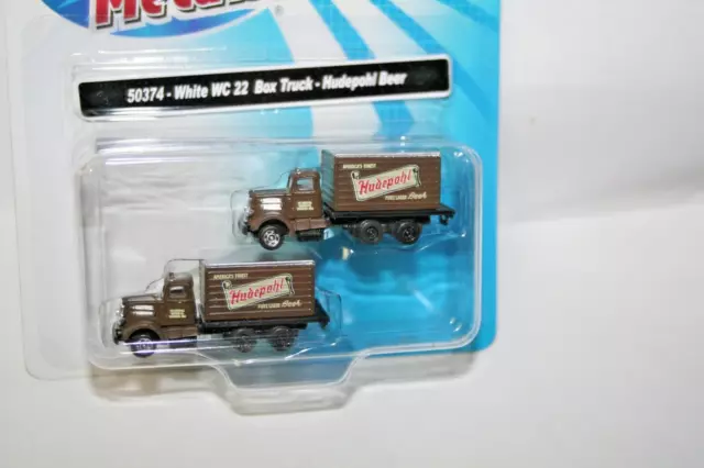 2 Pack Mini-Metals White Box Beer Truck Set 1:160 N Scale Train Accessories New