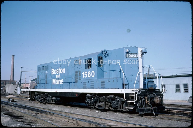 Original Slide Boston & Maine BM 1560 GP7 Rigby S. Portland ME 1981