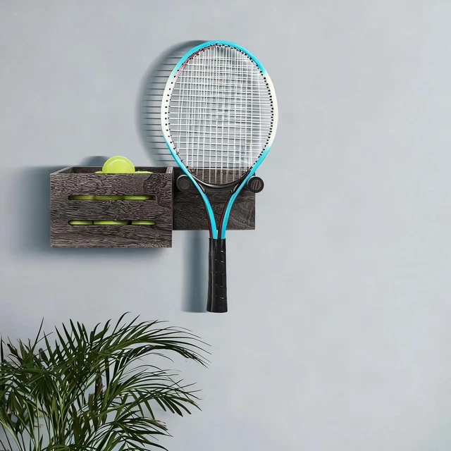 Support Mural Métal Pour Raquettes De Tennis/badminton - Organise Jusqu’à 6 Raquettes, Facile à Installer Et Solide