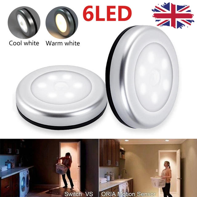 6LED PIR MOTION Sensor Lights Wireless Night Light Toilet Bathroom ...