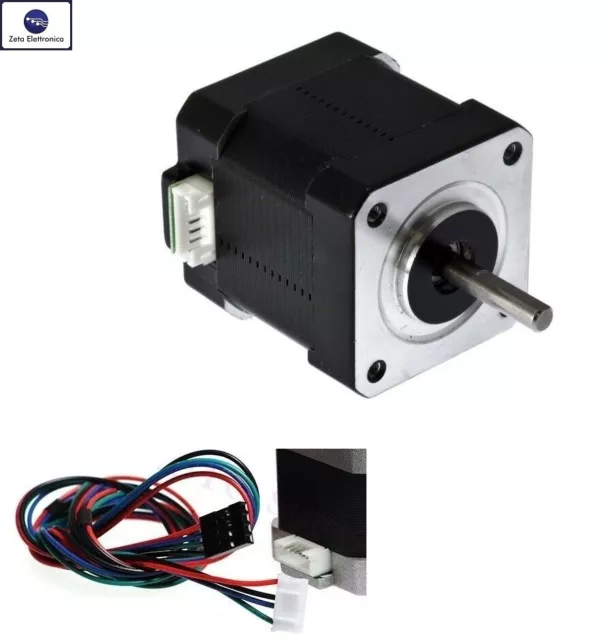 NEMA17 MOTORE PASSO PASSO 40mm STEPPER MOTOR PER STAMPANTE 3D CNC REPRAP ARDUINO