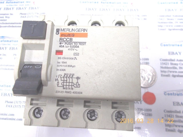 Multi 9 Rccb MERLIN GERIN MULTI9 RCCB Circuit Breaker 4-pole 40A 415V $40.00 - PicClick
