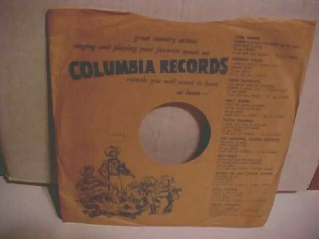 Capitol Records Company Factory Paper Sleeve Only No Record 10" 78 Rpm Country