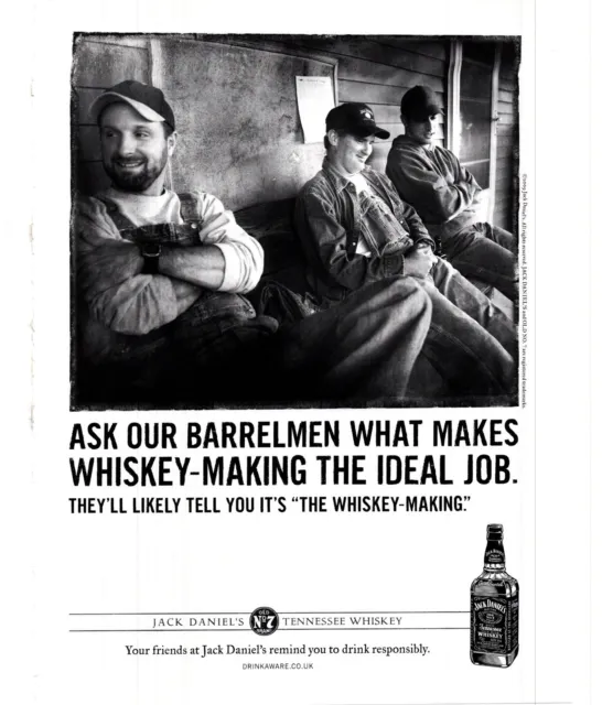 (Wor4) Magazine Advert 12X9" Jack Daniels : Ask Our Barrelmen What Makes Whiskey