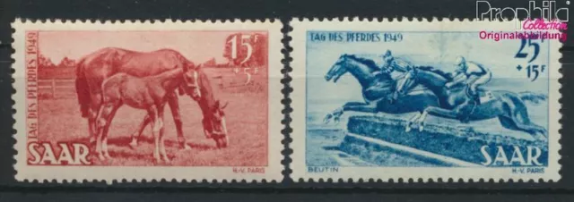 Briefmarken Saarland 1949 Mi 265-266 (kompl.Ausg.) postfrisch Pferde(9519976