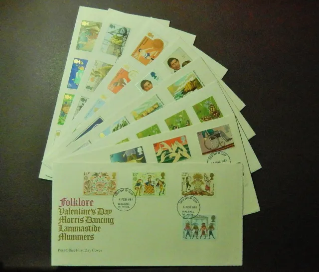 GB 1981 Commemoratives Stamp Sets Mint Never Hinged/MNH + UNADDRESSED FDC