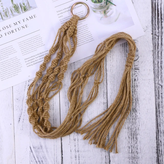 Lot De 2 Suspensions Macramé En Corde De Coton - 50 Cm, Intérieur Et Extérieur, Décoration Bohème