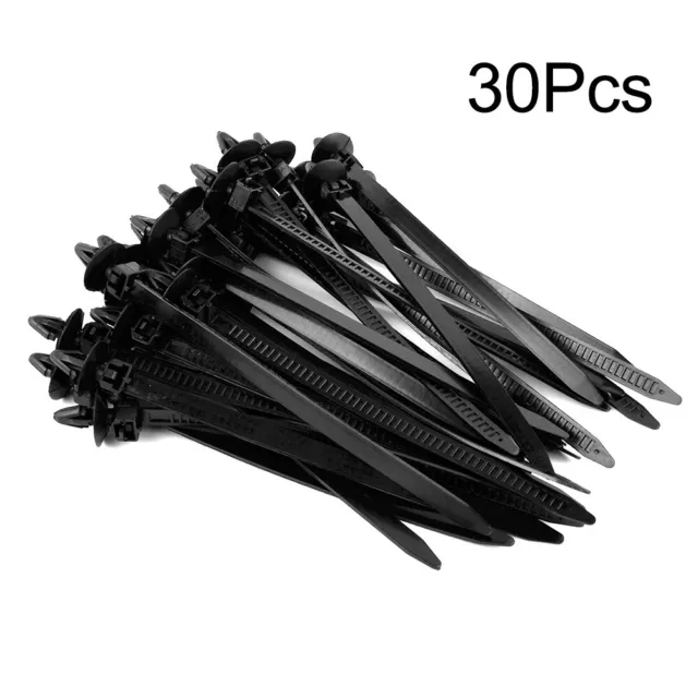 Schwarz Kabel ties 30pcs Reißverschluss Krawatten Halter Selbstsichernd Nylon