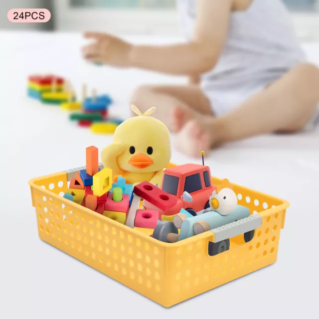 24 Pack Classroom Storage Baskets Colorful Pencil Organizer Basket for Classroom