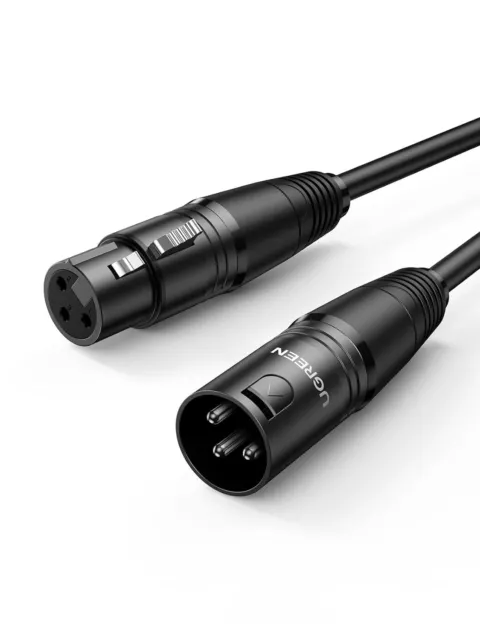 UGREEN Mikrofonkabel XLR Stecker auf XLR Busche Busche XLR Kabel Schwarz 8 m