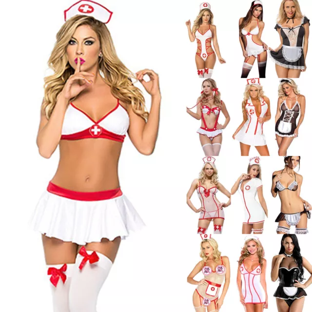 Frauen Sexy Dessous Krankenschwester Cosplay Uniform Unterwäsche Glamourös