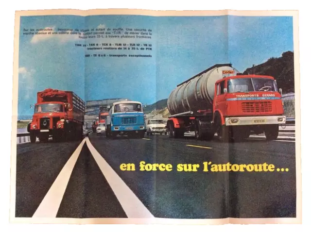 Dépliant camion : BERLIET - du muscle... en force sur l'autoroute... - 1968