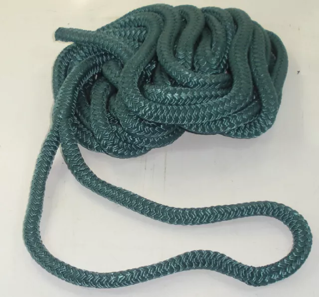 Unicord Double Braid Nylon Dock Line Rope 3/8" x 20 Ft Teal