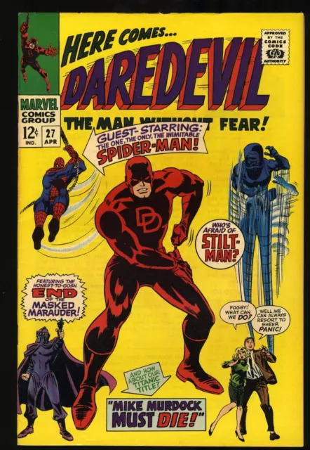 Daredevil #27 VF 8.0  Masked Marauder Stilt-Man! Spider-Man Crossover!