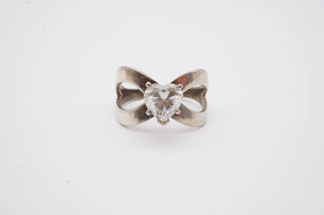 Sterling Silver 925 Cubic Zirconia Heart Ring Size 10