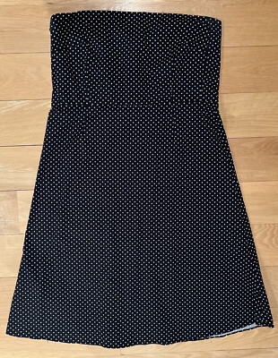 New York & company strapless dress black white polka dot size 18
