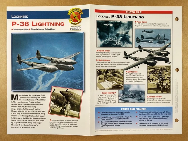 LOCKHEED P-38 LIGHTNING Twin Engine Fighter Aircraft specs photos info ...