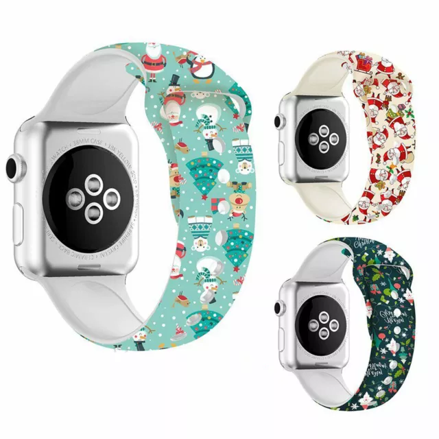 Bracelet de sport en silicone de Noël pour Apple Watch Series 5 4 3 2 1
