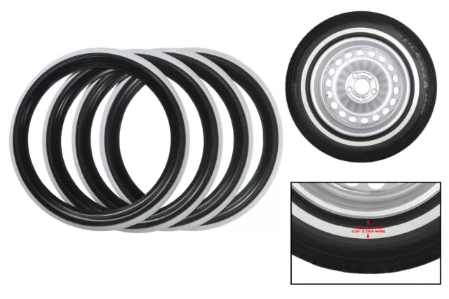 15" tyre Portawall Black White wall insert Set VW Beetle Ford Holden Chevy