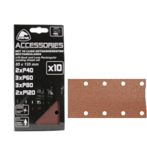 Set 10 Fgl. Carta Abras. Mm.85X260 A Doppia Faccia Gr. Mista X Lom 130 3P Pd