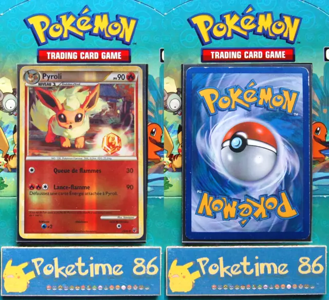 Pokémon, HS Indomptable, PYROLI, peu commune holo reverse 26/90, en bon état