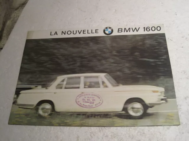 Superbe Catalogue Depliant Publicitaire Ancien La Nouvelle Bmw 1600