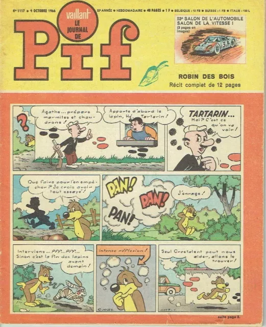 Vaillant le Journal de Pif 1117 Octobre 1966 comic Robin des Bois